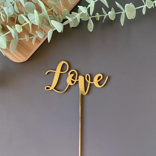 Love Gold Cake Topper