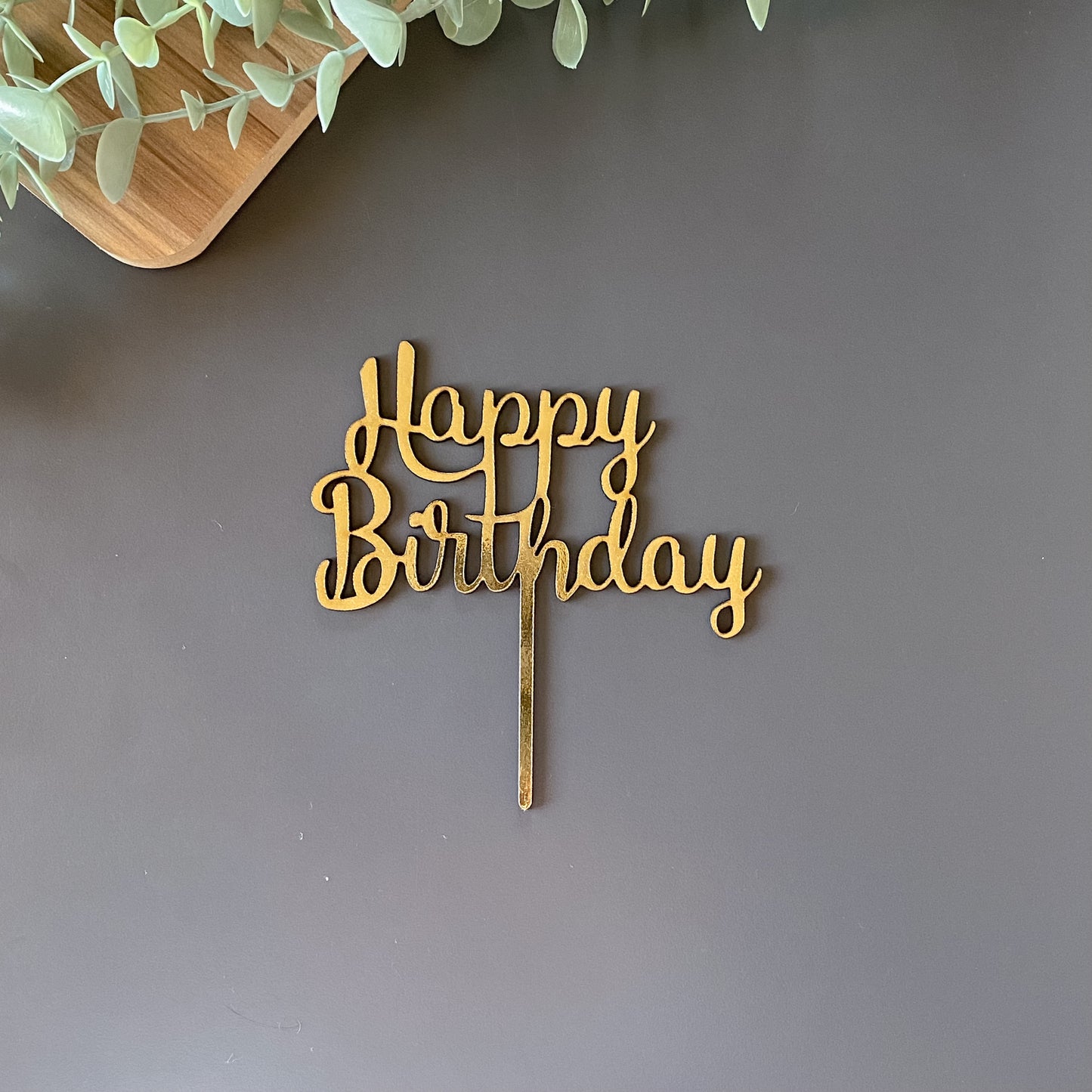 Happy Birthday Gold Cake Topper